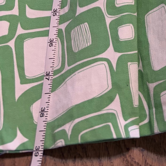 ✨ Calvin Klein Green & White Geometric Fit-and-Flare Dress – Size Medium - Picture 5 of 13